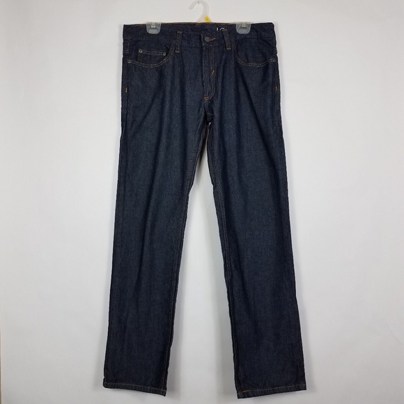 John Henry Dark Wash Relaxed Fit Slim Straight Cotton Blue Jeans - Picture 2 of 8